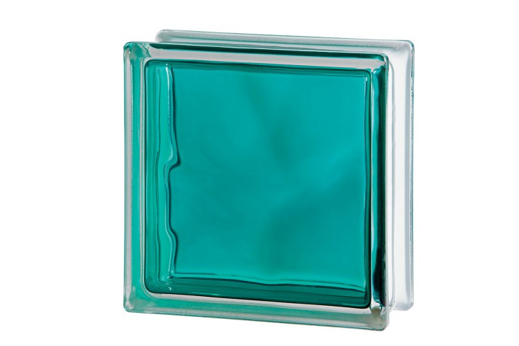 Glazen bouwsteen Brilly Turquoise