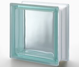 glazen bouwsteen 19x19x8 turquoise